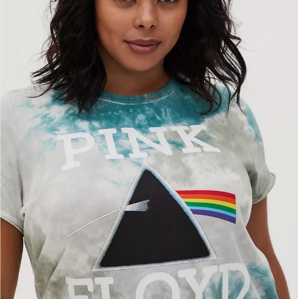 Torrid Pink Floyd classic fit crew tee - tie dye in a size 1
